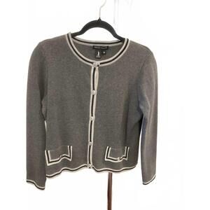 NEW PIECE OF CLOTH women's cotton cardigan in charcoal